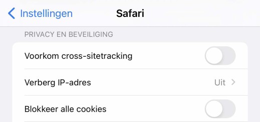 iPhone settings cookies/tracking